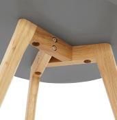 Tables basses scandinaves gigognes rondes 'Mukavä' plateau en bois gris 3 pieds en bois - Ø 50 cm
