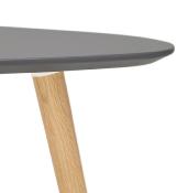 Tables basses scandinaves gigognes ovales 'Sisko' plateau bois gris 3 pieds en bois – 116 x 66 cm