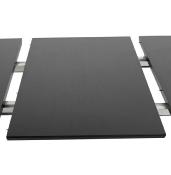 Table / table de réunion extensible 'Rym' plateau bois noir 4 pieds métal noir - 170(270) x 100 cm