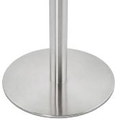Petite table / table de réunion ronde 'Kara' blanche en bois pied central acier brossé - Ø 90 cm