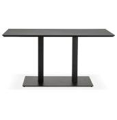 Table salle à manger 'Tvillin Black Small' noire bois pied central fonte – 150 x 70 cm