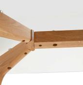 Table / bureau droit scandinave 'STORSKANÖR' plateau en verre 4 pieds en bois naturel - 180 x 90 cm