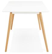 Table / bureau droit scandinave 'Bolnäss XL' en bois blanc 4 pieds bois naturel – 200 x 90 cm