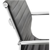 Fauteuil de bureau design à roulettes et dossier bas 'GREATERS MINI' noir pieds en métal chromé