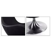 Fauteuil moderne 'Empirio' pivotant noir pied central en aluminium brossé