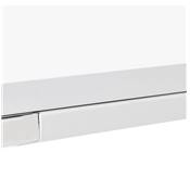 Grand bureau direction d'angle 'BUSINESS L - XL' bois blanc pieds blanc et chromé – 200 x 100 cm