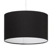 Suspension design cylindrique 'Lyster' en tissu noir réglable en hauteur