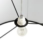 Suspension design cylindrique 'Lyster' en tissu noir réglable en hauteur
