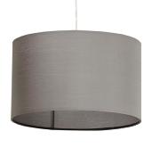 Suspension design cylindrique 'Lyster' en tissu gris réglable en hauteur