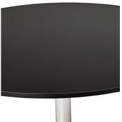 Petite table / table salle de réunion ronde 'Druna Mini' bois noir pied central chromé - Ø 90 cm