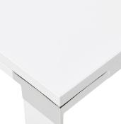 Bureau de direction droit 'Business' en bois blanc pieds métal blanc et métal chromé – 160 x 80 cm