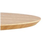 Petite table industriel ronde 'SMALL FERRO' plateau bois naturel pied central métal blanc – Ø 60 cm