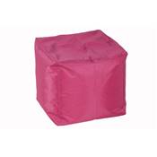 Pouf d'appoint carré déhoussable imperméable 'Popy' rose