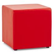 Pouf d'appoint carré rembourré 'KUBE' rouge