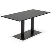 Table / bureau design 'TVILLIN BLACK MEDIUM' noire bois pied central métal noir - 160 x 80 cm