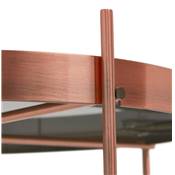 Table basse ronde 'ELEMENTO MEDIUM' plateau en verre miroir cuivré 4 pieds en métal cuivré - Ø 60 cm