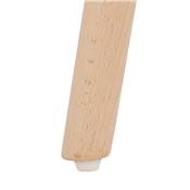 Table de bar haute design ronde 'ASTER' en bois blanc avec 4 pieds en bois naturel et métal chromé