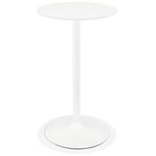 Table de bar haute ronde 'CONTY' en bois blanc avec pied central en métal blanc – Ø 60 cm