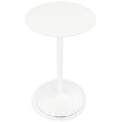 Table de bar haute ronde 'CONTY' en bois blanc avec pied central en métal blanc – Ø 60 cm