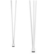 Table / table de réunion extensible 'RYM' blanche 4 pieds métal blanc - 170(270) x 100 cm