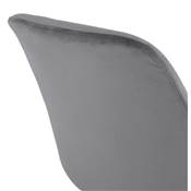 Tabouret de snack mi-hauteur boroque 'KESKI MINI' en velours gris 4 pieds en métal noir dossier haut