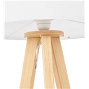 Lampe à poser scandinave trépied 'Stätiv' abat-jour blanc 3 pieds en bois naturel