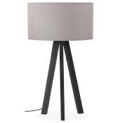 Lampe à poser scandinave trépied 'Stätiv Black Edition' abat-jour gris 3 pieds en métal noir
