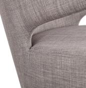 	Fauteuil lounge design à accoudoirs 'BLACK COBBE' en tissu gris pieds en bois noir
