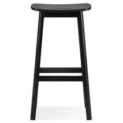 Tabouret de bar design de style scandinave 'BERE' assise avec 4 pieds en bois noir