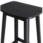 Tabouret de bar design de style scandinave 'BERE' assise avec 4 pieds en bois noir