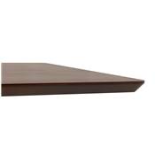 Table bar haute design 'Tvillin' bois finition noyer double pied central métal brossé – 150 x 70 cm