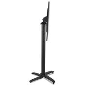 Table de bar haute pliable carré 'BARRA' en bois noir avec pied central en métal noir – 68 x 68 cm