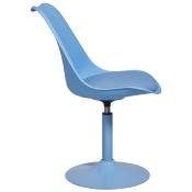 Chaise design pivotante 'Tulipe Kolor' bleue pied central - Lot de 2