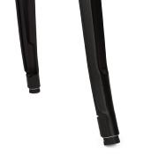 Table de salle à manger carré style indutriel 'ORIANE' plateau bois naturel pieds en métal noir - 76 x 76 cm