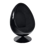 Fauteuil Oeuf pivotant noir