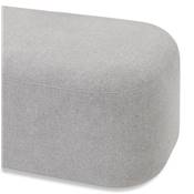 Banquette design de style moderne 'STICKY' en tissu gris clair avec pieds noir - 120 x 40 cm