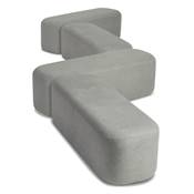 Banquette design de style moderne 'STICKY' en tissu gris foncé avec pieds noir - 120 x 40 cm