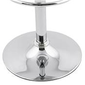 Tabouret de bar réglable design 'Sohoye' pivotant gris pied et repose pieds chromé dossier haut
