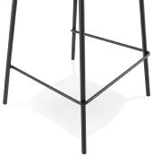 Tabouret de snack mi-hauteur 'Tekno Mini' noir avec 4 pieds en métal noir et dossier haut