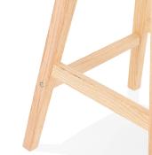 Tabouret de snack mi-hauteur design scandinave 'Chairman Mini' gris 4 pieds en bois et dossier haut