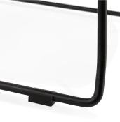 Tabouret de bar empilable design 'Verk' en tissu gris clair avec 4 pieds en métal noir dossier haut