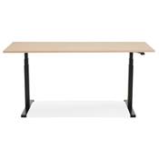 Bureau design assis-debout électrique 'SMALL SEMPLICE' en bois pieds en métal noir - 140 x 70 cm