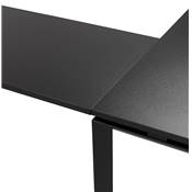 Bureau d'angle design 'MEET L' plateau en bois noir avec pieds en métal noir - 160 cm