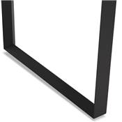 Bureau droit design 'SMART' plateau en bois naturel avec pieds en métal noir - 180 x 90 cm