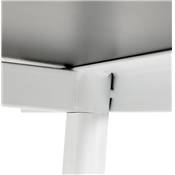 Bureau droit / table de travail design 'DISEGNO' noir en bois pieds en métal blanc - 160 x 80 cm