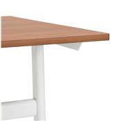 Bureau droit / table de travail design 'DISEGNO' plateau noyer pieds en métal blanc - 160 x 80 cm