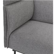 Canapé acoustique 2 places design dossier haut 'INTIME' en tissu gris foncé 4 pieds en métal noir