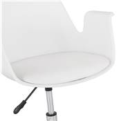 Chaise de bureau à roulettes design à accoudoirs 'KUTE' blanche pieds en métal chromé