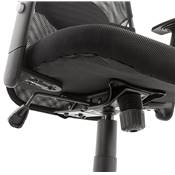 Fauteuil de bureau design à roulettes appui tête dossier haut 'HELPER' noire en tissu pieds chromés