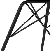 Chaise design style baroque 'GORD' en microfibre grise et 4 pieds avec croisillons en métal noir